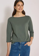 Basic Boatneck Shirt - Dried Olive Green