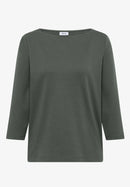 Basic Boatneck Shirt - Dried Olive Green