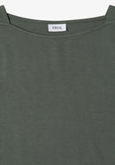 Basic Boatneck Shirt - Dried Olive Green