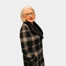 Short Check Coat - Black