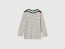 Boatneck Striped T-Shirt - Cream & Navy