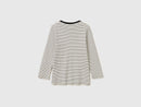 Boatneck Striped T-Shirt - Cream & Navy