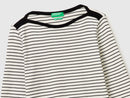 Boatneck Striped T-Shirt - Cream & Navy