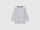 Boatneck Striped T-Shirt - White & Navy