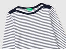Boatneck Striped T-Shirt - White & Navy