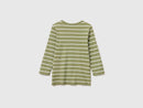 Boatneck Striped T-Shirt - Khaki & Cream