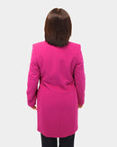 Round Neck Coat - Magenta