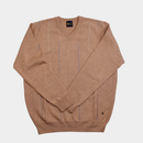 Patterned V-Neck Jumper - Peach