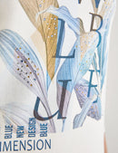 Blue Dimension 3/4 Sleeve Tee - Off White