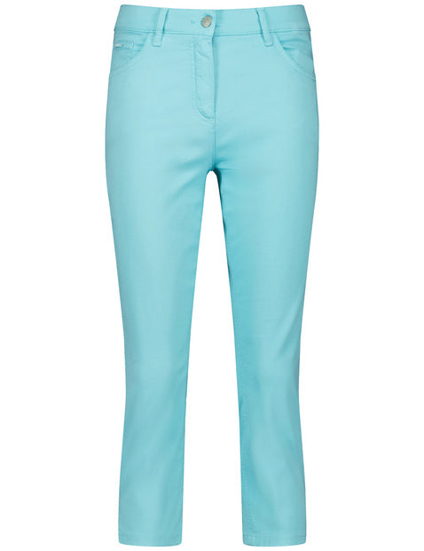 Destination Vacation Crop Trousers - Aqua Splash