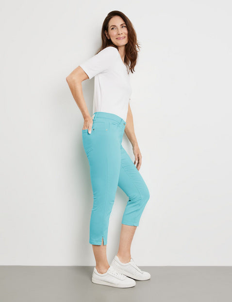 Destination Vacation Crop Trousers - Aqua Splash