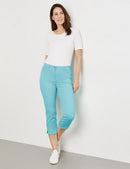 Destination Vacation Crop Trousers - Aqua Splash
