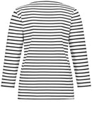 Flowers Delight 3/4 Sleeve Tee - Cream/black Print