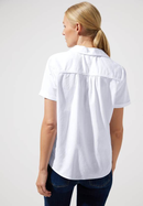 Cotton Shirtcollar Blouse - White