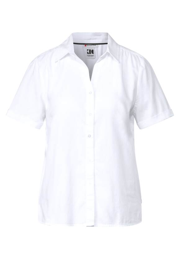Cotton Shirtcollar Blouse - White