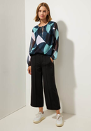 Printed Chiffon Blouse - Cool Vintage Green