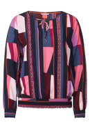 Smock Detail Tunicblouse - Purple Brown