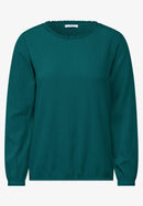 Solid Smock Neckline Blouse - Petrol Green