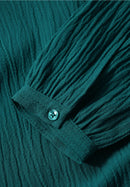 Solid Smock Neckline Blouse - Petrol Green