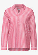Big Stripe Oxford Blouse - Granita Red