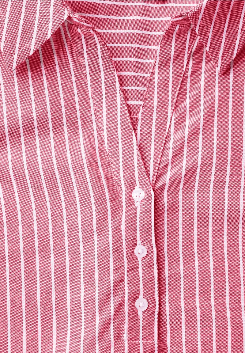 Big Stripe Oxford Blouse - Granita Red