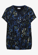 Mixed Material Blouse - Urban Dark Blue