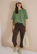 Solid Structured Blouse - Deep Matcha Green
