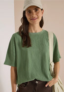 Solid Structured Blouse - Deep Matcha Green