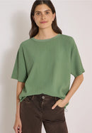 Solid Structured Blouse - Deep Matcha Green