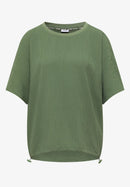 Solid Structured Blouse - Deep Matcha Green