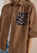 Solid Corduroy Blouse - Creamy Mocha
