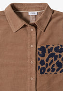 Solid Corduroy Blouse - Creamy Mocha
