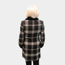 Short Check Coat - Black