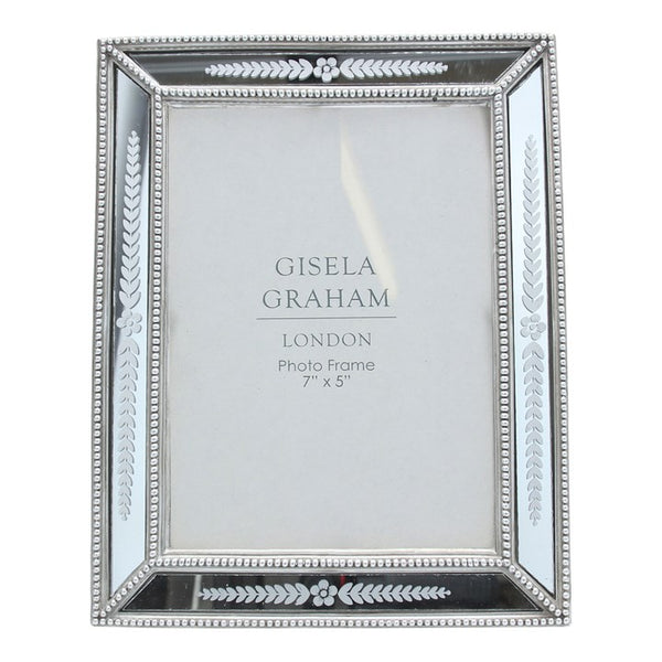 Floral Leaf Mirrored Picture Frame 5x7"