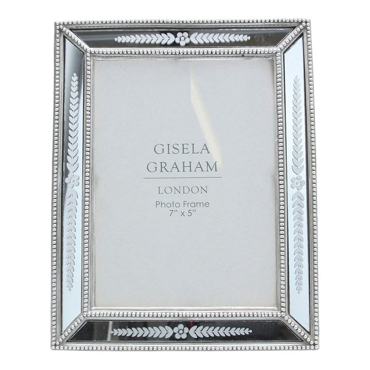 Floral Leaf Mirrored Picture Frame 5x7"