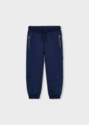 Cuffed Zip Joggers - Navy