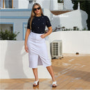 Ragan Denim Skirt - White