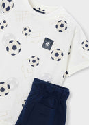 Printed Knitwear Set - Navy