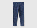Girls Patterned Leggings - Navy
