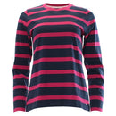 Demelza Long Sleeve Tee - Navy/cerise