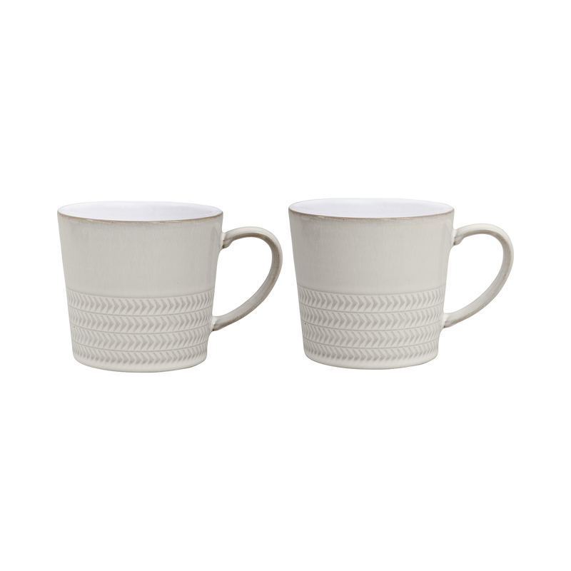 Natural Canvas 2 Piece Textured Mug Set