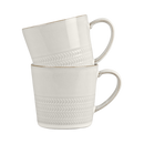 Natural Canvas 2 Piece Textured Mug Set