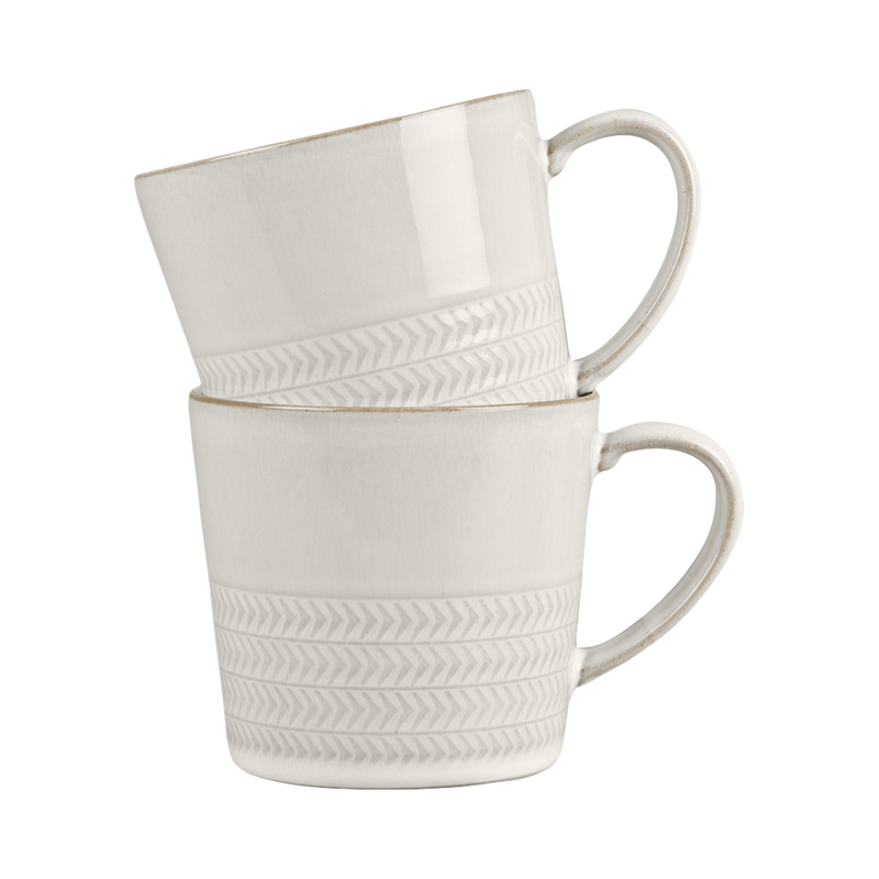 Natural Canvas 2 Piece Textured Mug Set