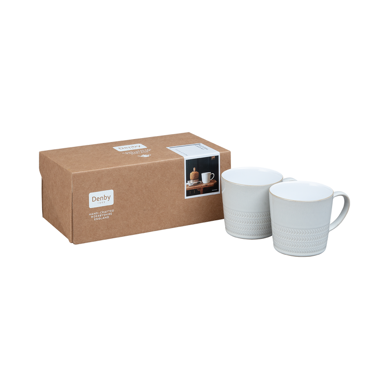 Natural Canvas 2 Piece Textured Mug Set