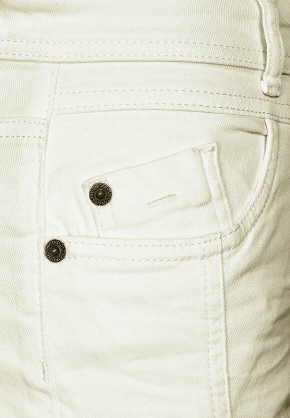 High Waist Cargo Trouser - Cream White Washed