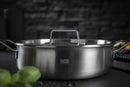 Culinary FivePly Uncoated Shallow Casserole with Lid - 28CM