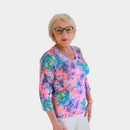 V Neck 3/4 Sleeve Top - Print