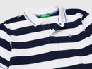 Boys Stripe Polo Shirt - Navy/white