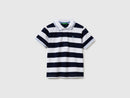 Boys Stripe Polo Shirt - Navy/white