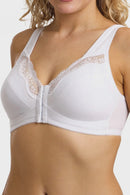 Front Fastening Back Support Bra - White